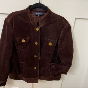 Womens Jones New York Chocolate Brown Corduroy Jacket